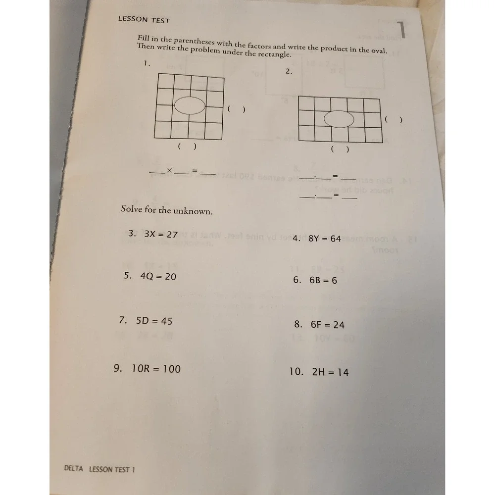 DELTA Teacher‎ Manual and Test Booklet - FOCUS: DIVISION By Steven Demme